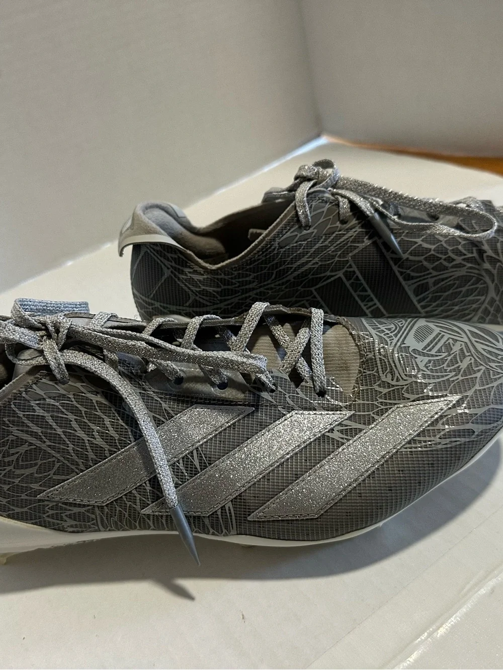Adidas Mens Adizero Electric Gray/ metallic silver football cleats